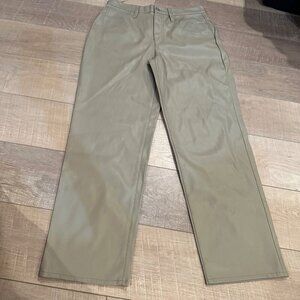 MADEWELL WOMENS PERFECT STRAIGHT HIGH RISE FAUX TAN LEATHER PANTS NEW SIZE 29